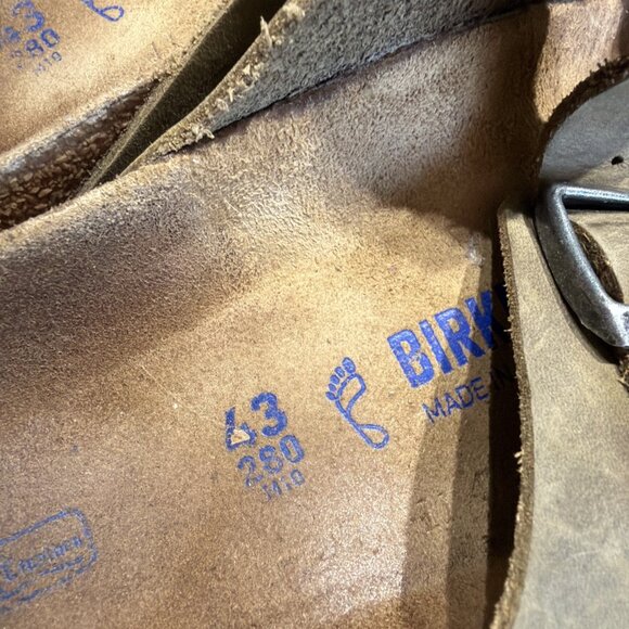 Birkenstock Arizona Soft Footbed Sandal EU 43 US 10 Tobacco Brown Oiled Leather